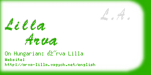 lilla arva business card